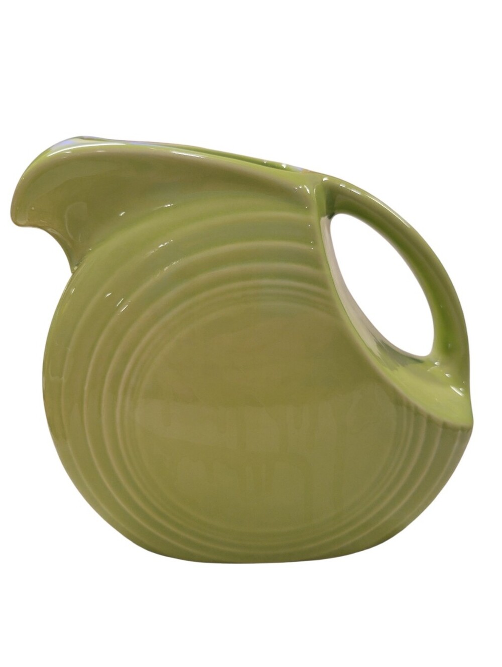 Fiesta® Ware Chartreuse Juice Pitcher / Small Disk Pitcher | Retired Color